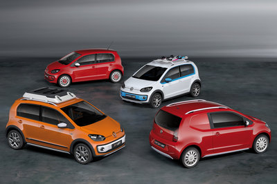 2012 Volkswagen x up!, Swiss up!, winter up!, cargo up! (clockwise from left)